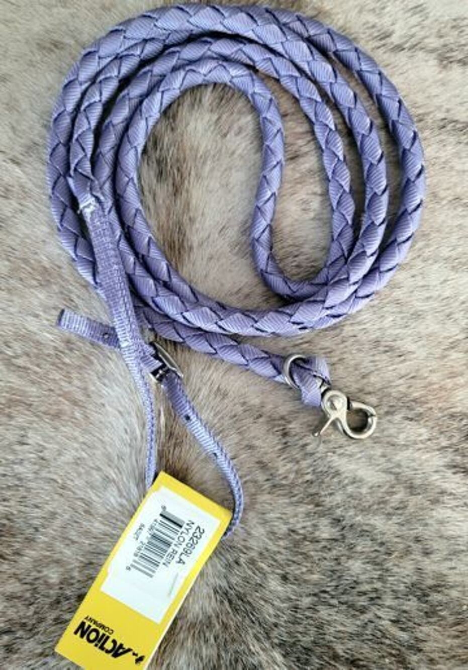 Action Company Barrel Reins Nylon Web Braided NEW Lilac